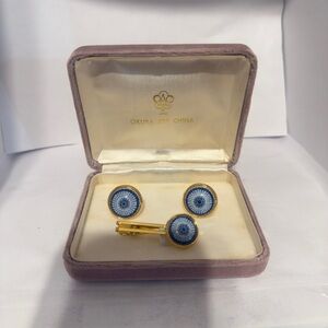 Gold and Blue Cufflinks